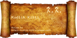 Kudlik Kitti névjegykártya